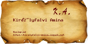 Királyfalvi Amina névjegykártya